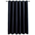 Blackout Curtain with Metal Rings Black 290x245 cm