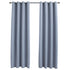 Blackout Curtains with Metal Rings 2 pcs Grey 140x245 cm