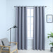 Blackout Curtains with Metal Rings 2 pcs Grey 140x245 cm