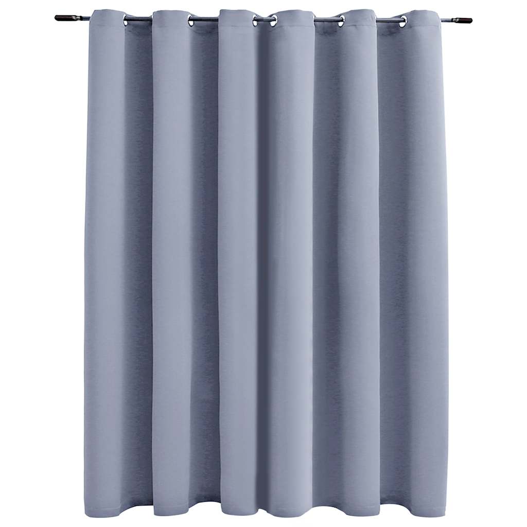 Blackout Curtain with Metal Rings Grey 290x245 cm