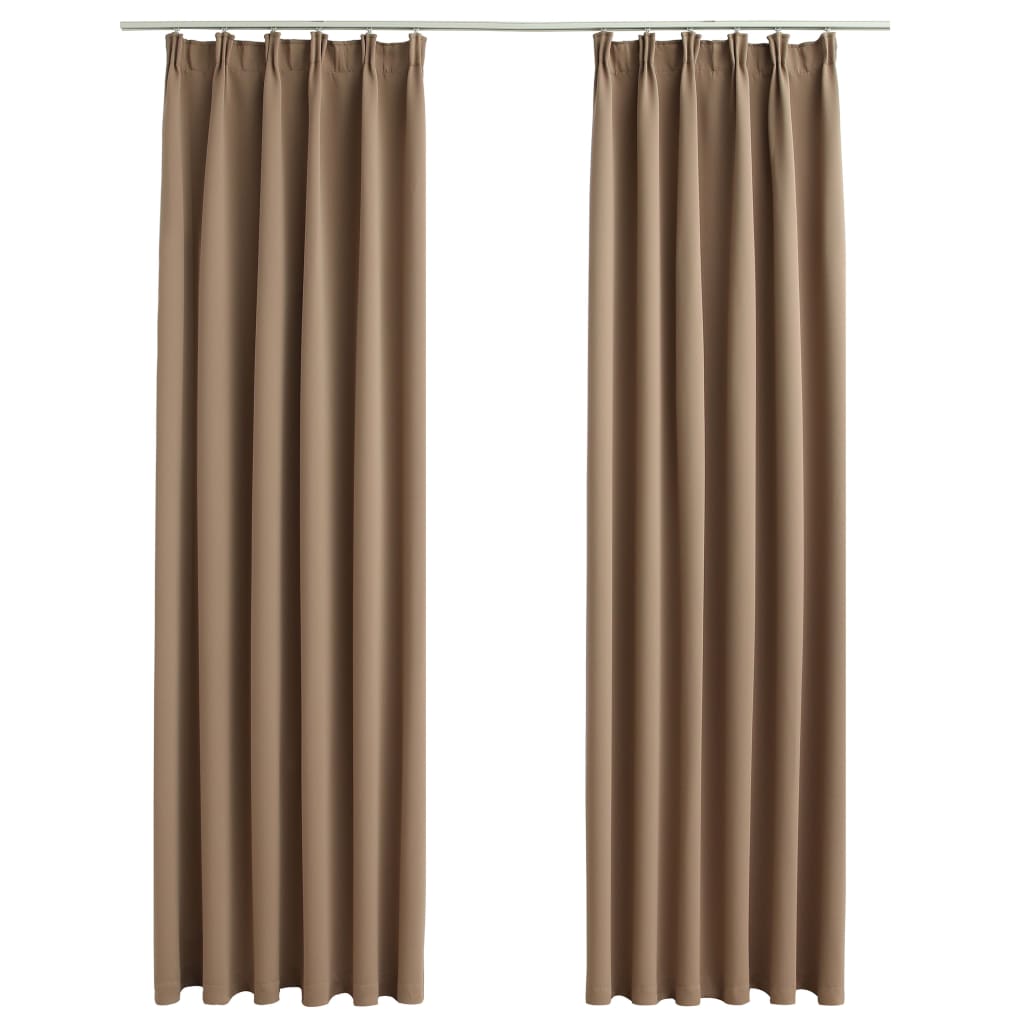 Blackout Curtains with Hooks 2 pcs Taupe 140x245 cm