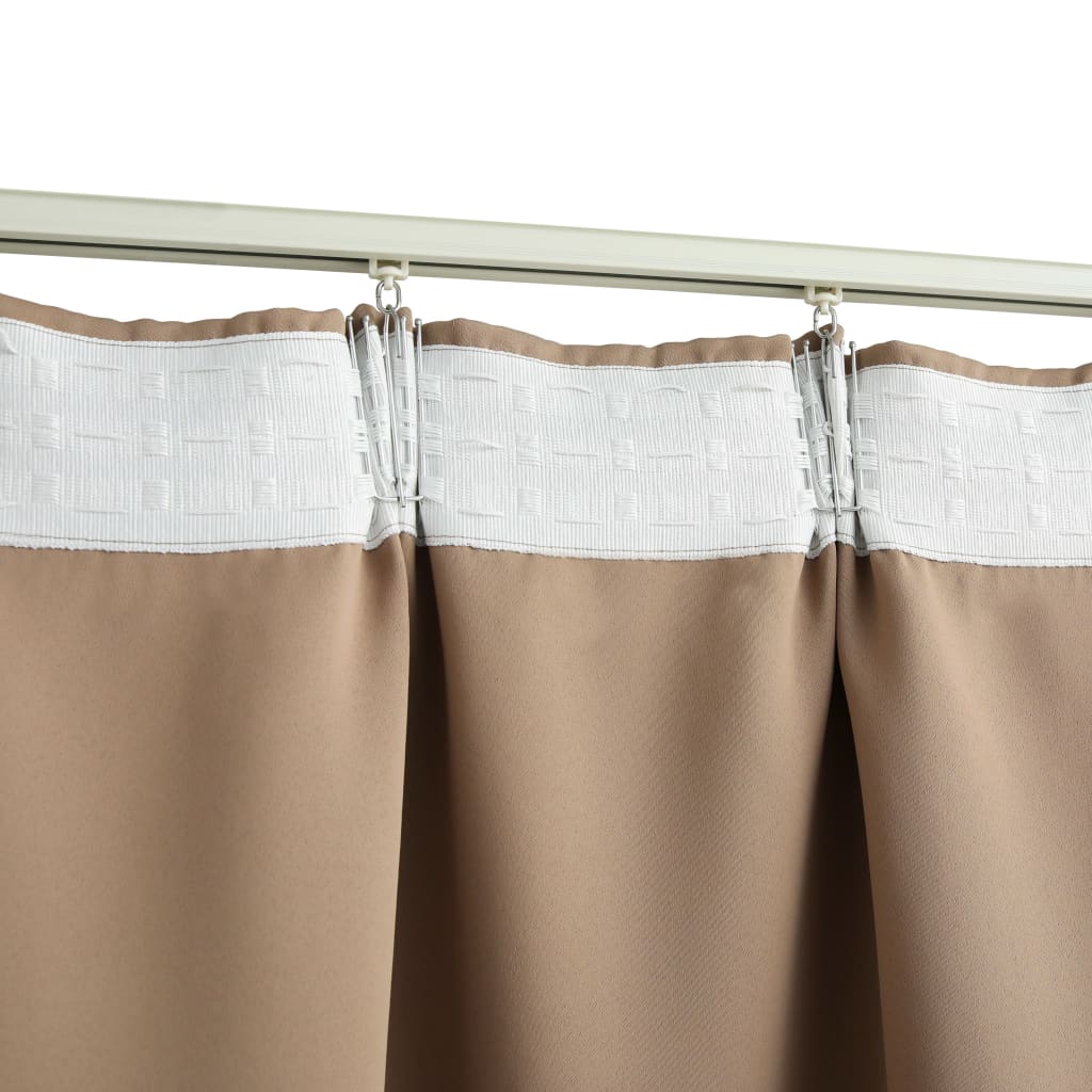 Blackout Curtain with Hooks Taupe 290x245 cm