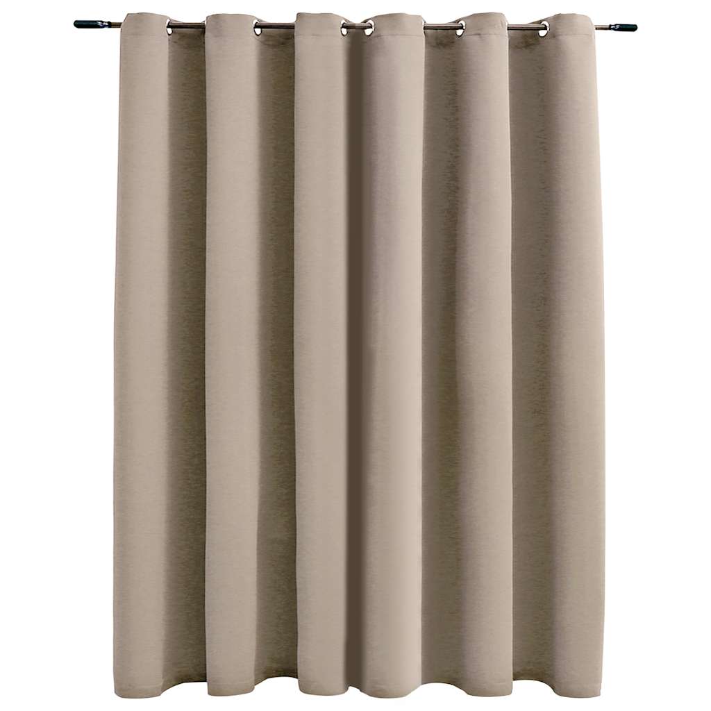 Blackout Curtain with Metal Rings Beige 290x245 cm