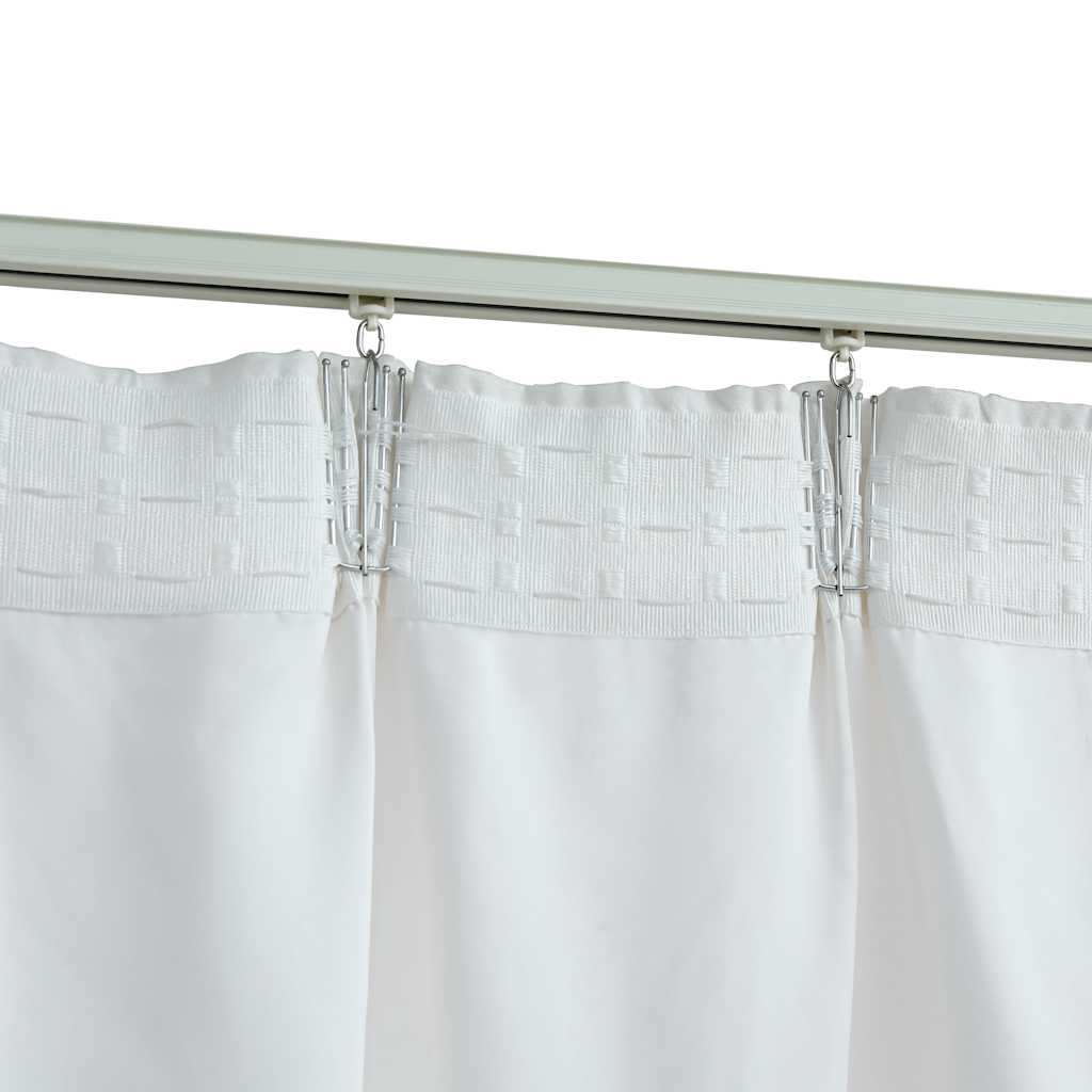 Blackout Curtains with Hooks 2 pcs Off White 140x225 cm