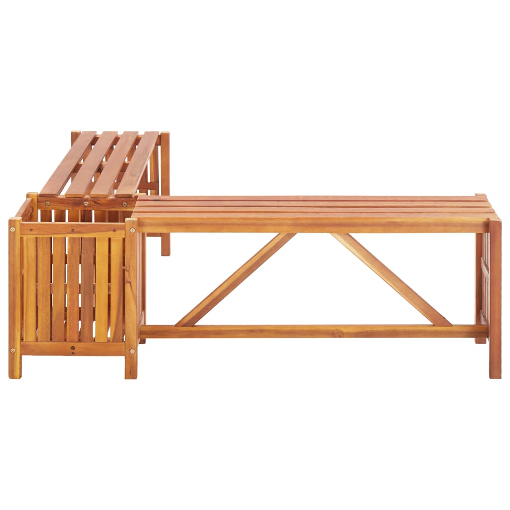 Garden Corner Bench with Planter 117x117x40 cm Solid Acacia Wood