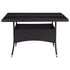 Outdoor Dining Table Black Poly Rattan and Glass