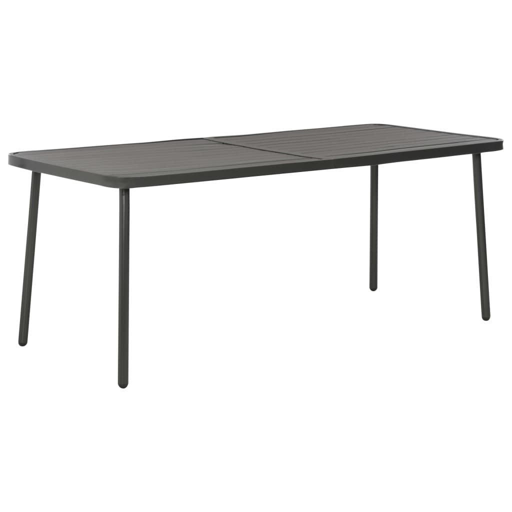 Garden Table Dark Grey 180x83x72 cm Steel