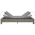 2-Person Sunbed with Cushion Grey Poly Rattan