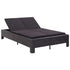 2-Person Sunbed with Cushion Black Poly Rattan