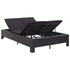 2-Person Sunbed with Cushion Black Poly Rattan