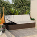 Convertible Sun Bed with Cushion Poly Rattan Brown