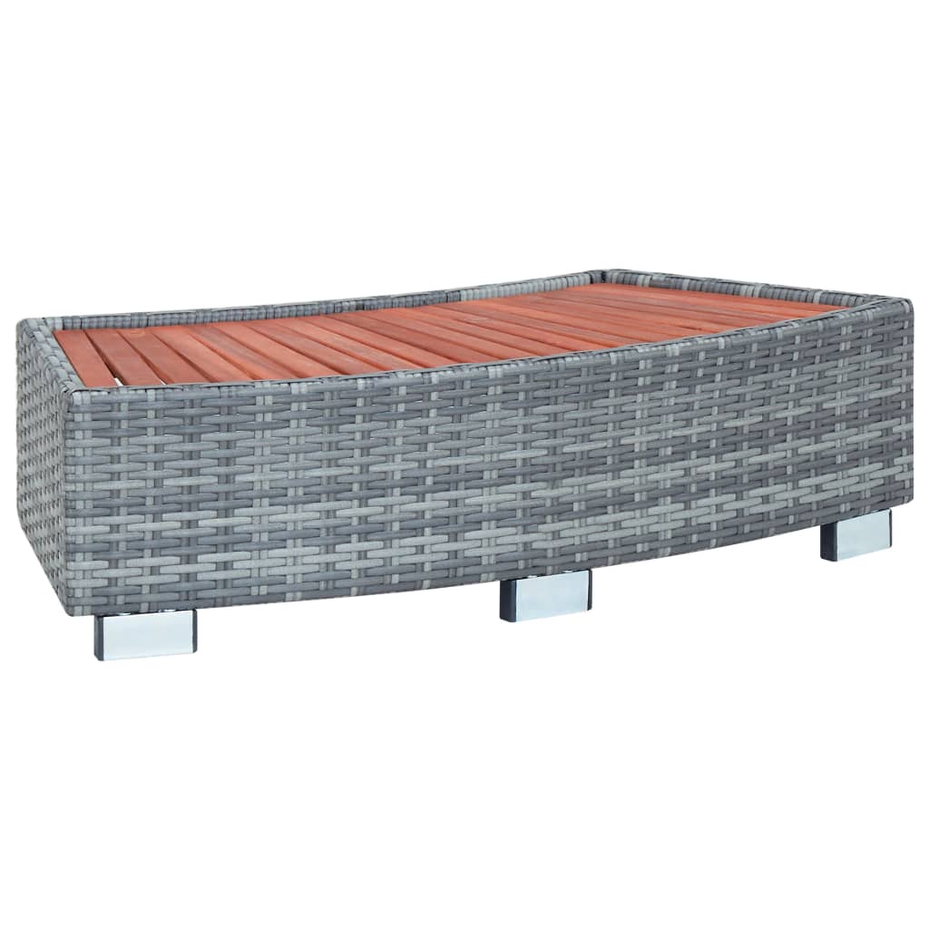 Spa Step Grey Poly Rattan 92x45x25 cm