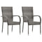 Stackable Outdoor Chairs 2 pcs Grey Poly Rattan