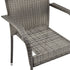 Stackable Outdoor Chairs 2 pcs Grey Poly Rattan