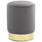 Stool Dark Grey and Gold Velvet