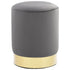 Stool Dark Grey and Gold Velvet