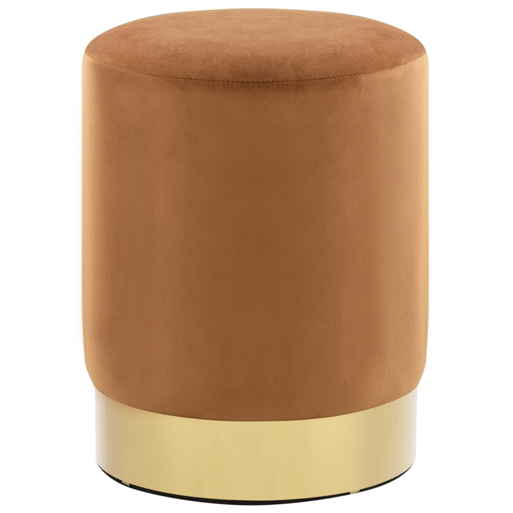 Stool Brown and Gold Velvet