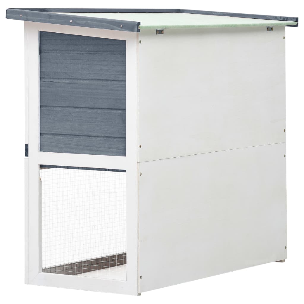 Outdoor Rabbit Hutch 1 Door Grey Wood