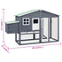 Chicken Coop with Nest Box Grey and White Solid Fir Wood