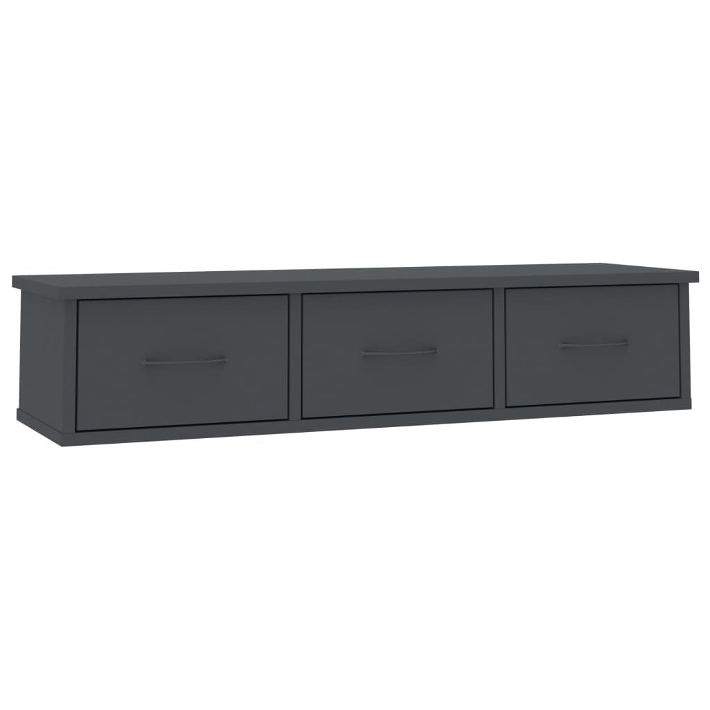 Wall-mounted Drawer Shelf Grey 88x26x18.5 cm Engineered Wood