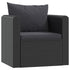 7 Piece Garden Lounge Set with Cushions Poly Rattan Black