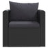 7 Piece Garden Lounge Set with Cushions Poly Rattan Black