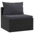 7 Piece Garden Lounge Set with Cushions Poly Rattan Black