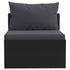 7 Piece Garden Lounge Set with Cushions Poly Rattan Black