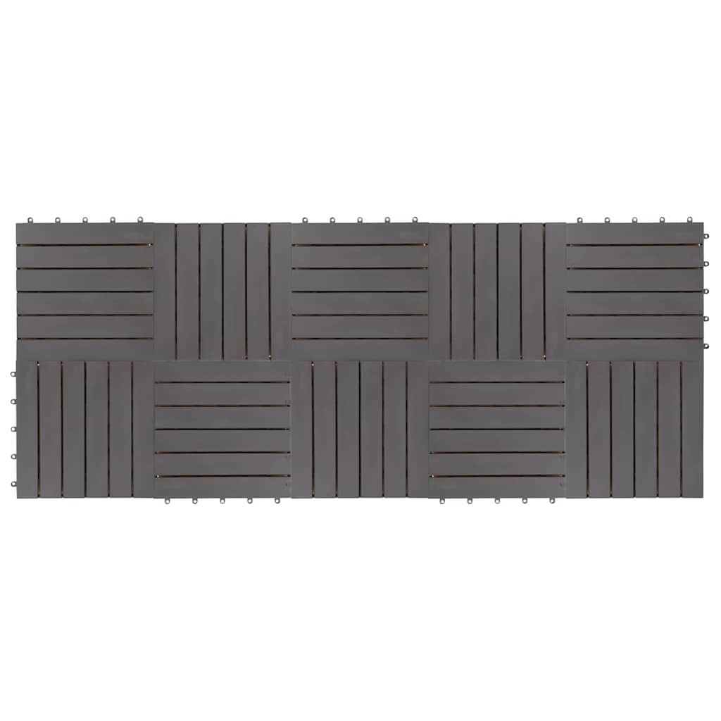 Decking Tiles 10 pcs Grey Wash 30x30 cm Solid Acacia Wood