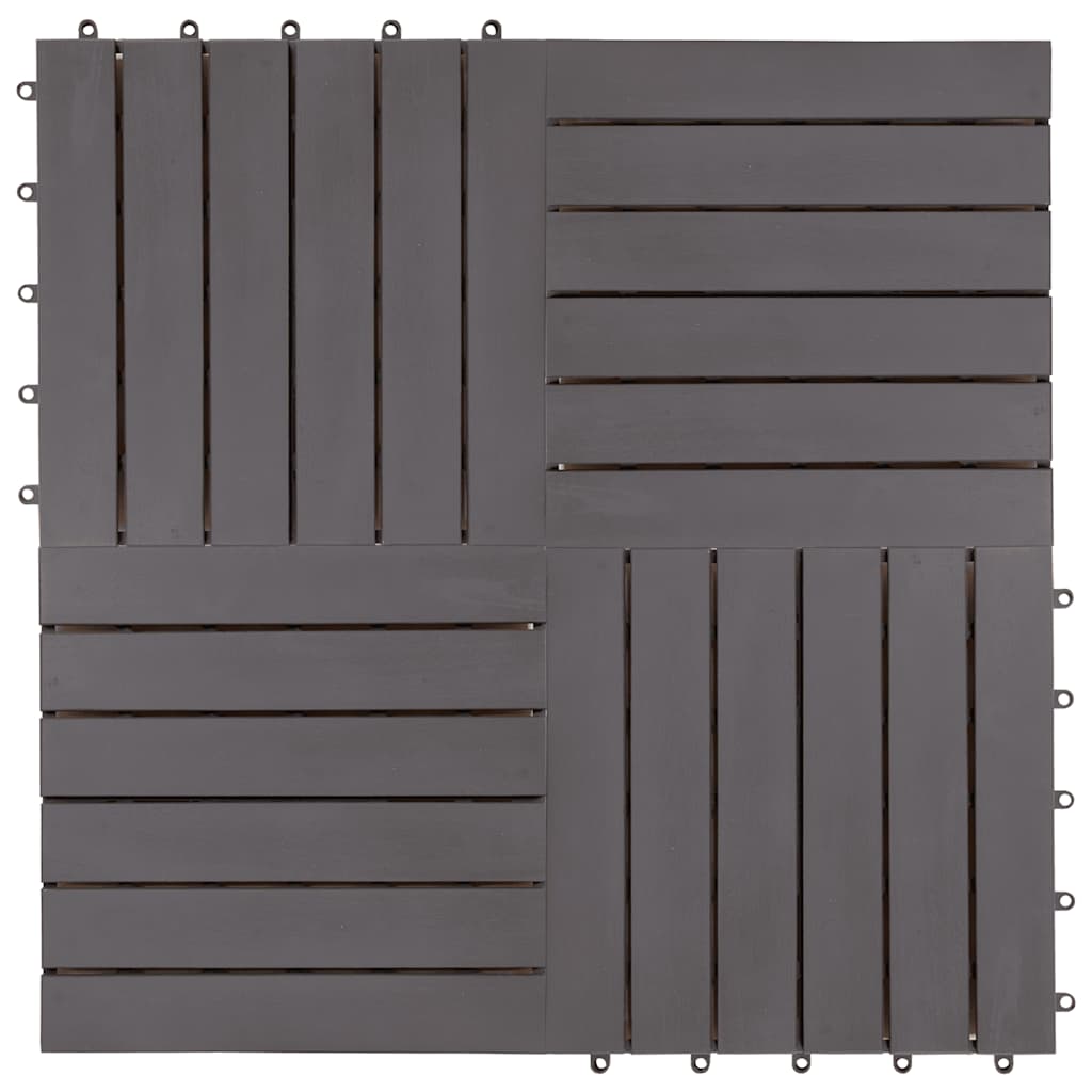 Decking Tiles 10 pcs Grey Wash 30x30 cm Solid Acacia Wood