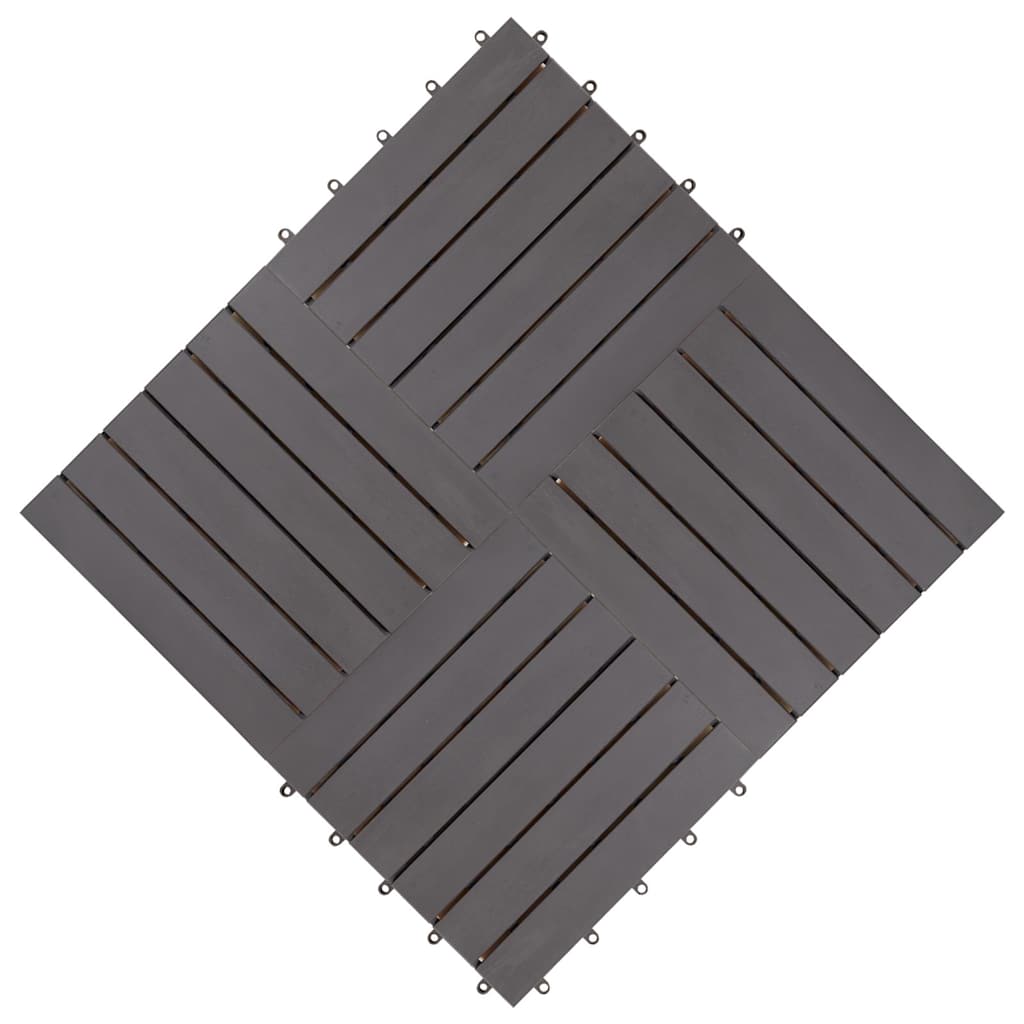 Decking Tiles 10 pcs Grey Wash 30x30 cm Solid Acacia Wood