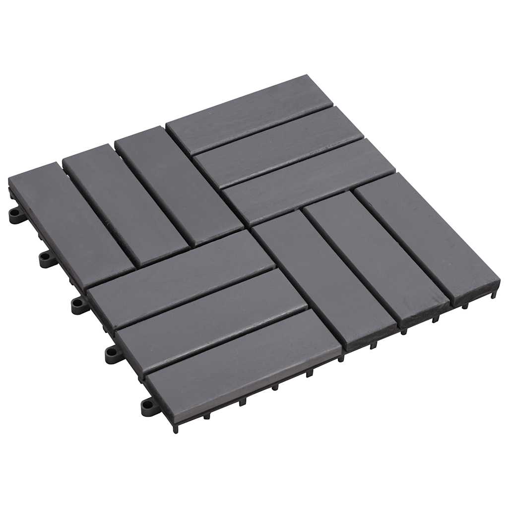 Decking Tiles 10 pcs Grey Wash 30x30 cm Solid Acacia Wood