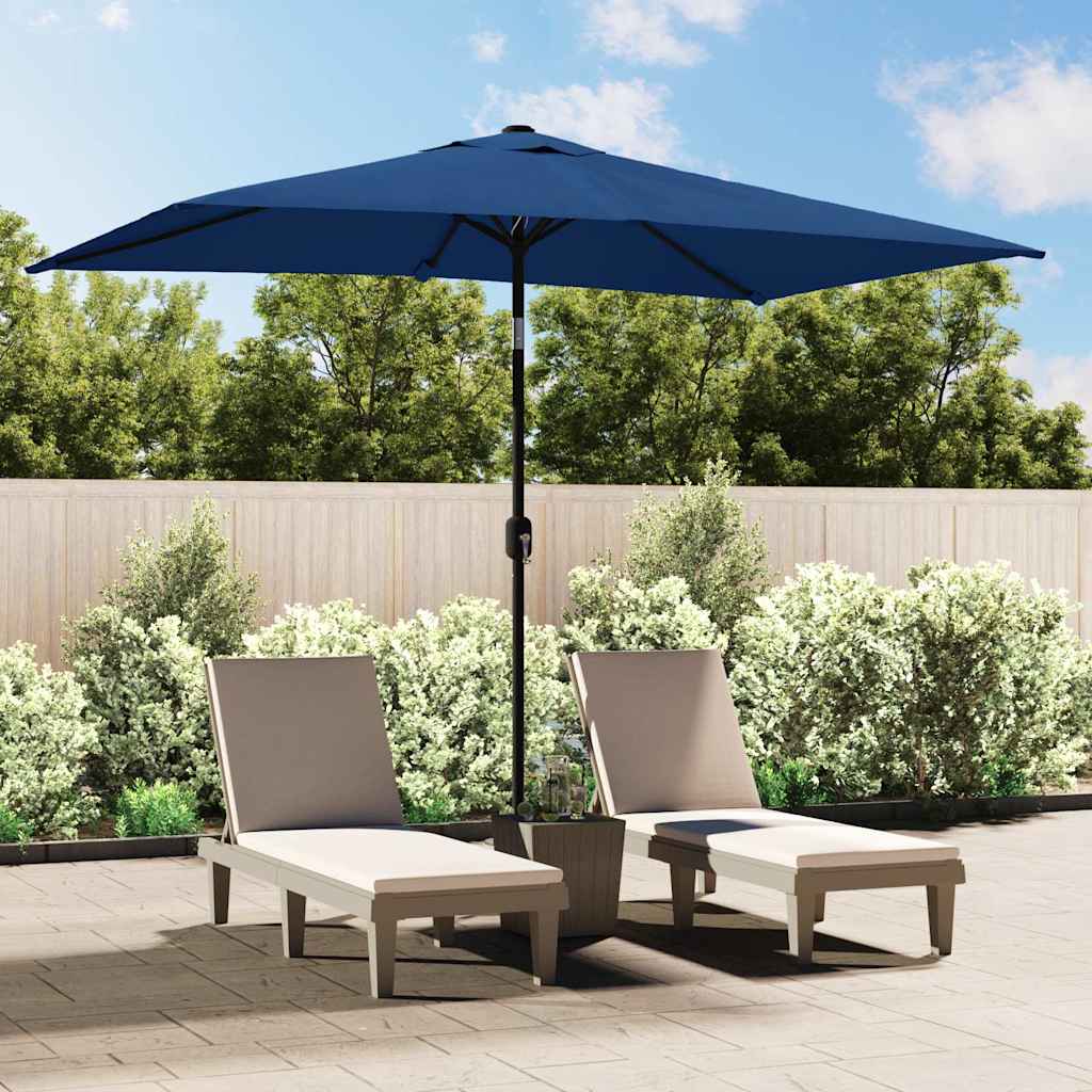 Outdoor Parasol with Metal Pole 300x200 cm Azure