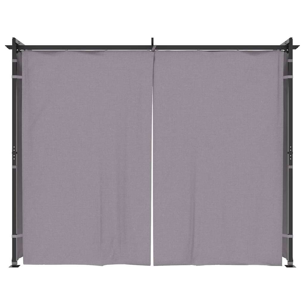 Gazebo with Curtains 3x3 m Anthracite Steel