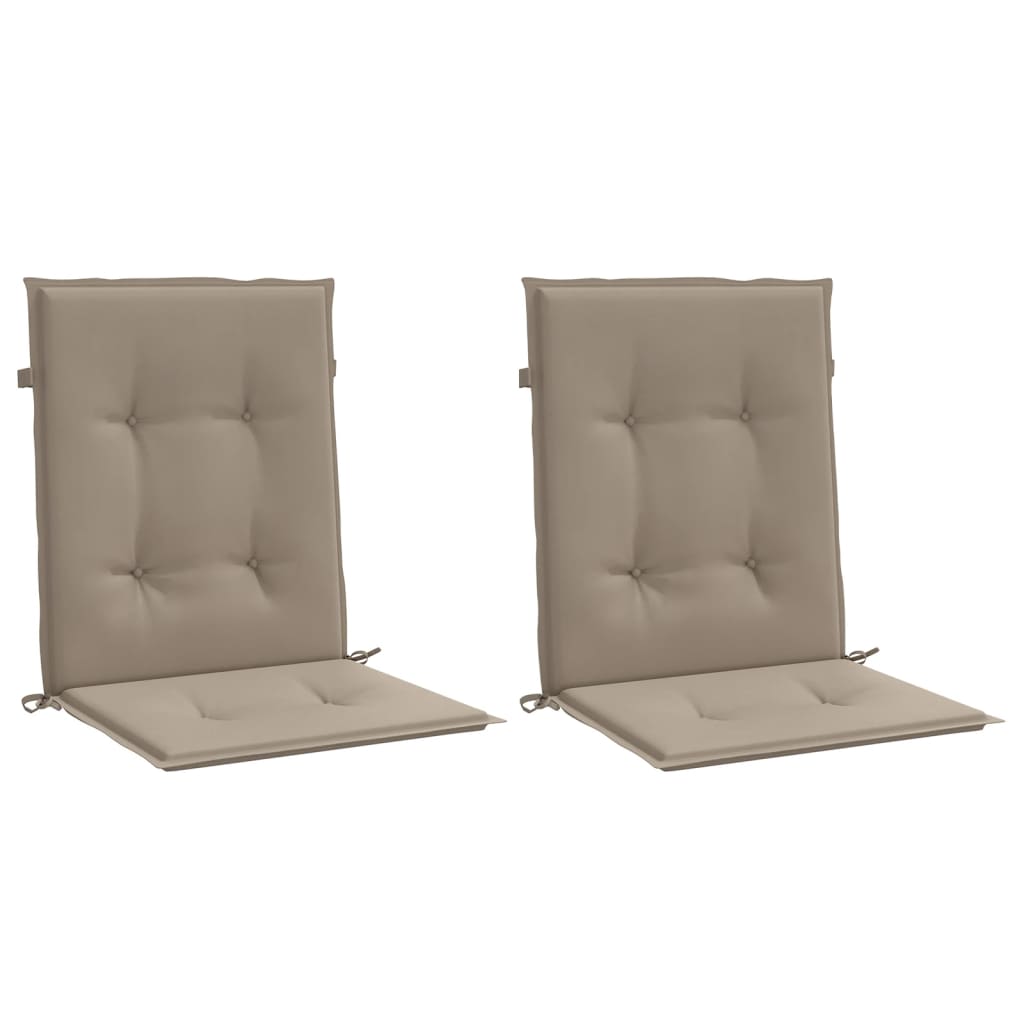 Garden Lowback Chair Cushions 2 pcs Taupe 100x50x3 cm Oxford Fabric