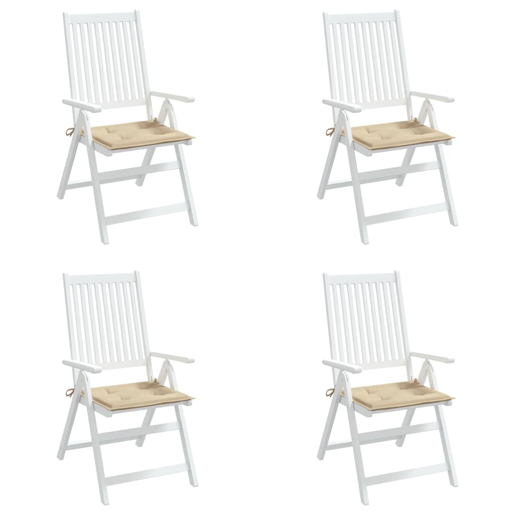 Garden Chair Cushions 4 pcs Beige 40x40x4 cm Oxford Fabric