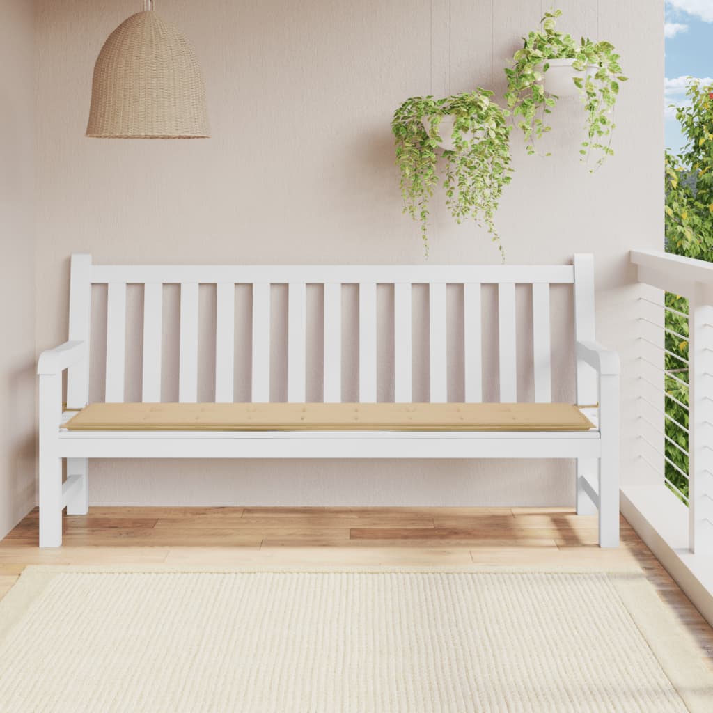 Garden Bench Cushion Beige 200x50x4 cm Oxford Fabric