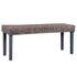 Bench 110 cm Grey Natural Kubu Rattan and Solid Mango Wood