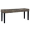 Bench 110 cm Black Natural Kubu Rattan and Solid Mango Wood