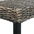 Bench 110 cm Black Natural Kubu Rattan and Solid Mango Wood