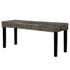 Bench 110 cm Black Natural Kubu Rattan and Solid Mango Wood