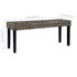 Bench 110 cm Black Natural Kubu Rattan and Solid Mango Wood