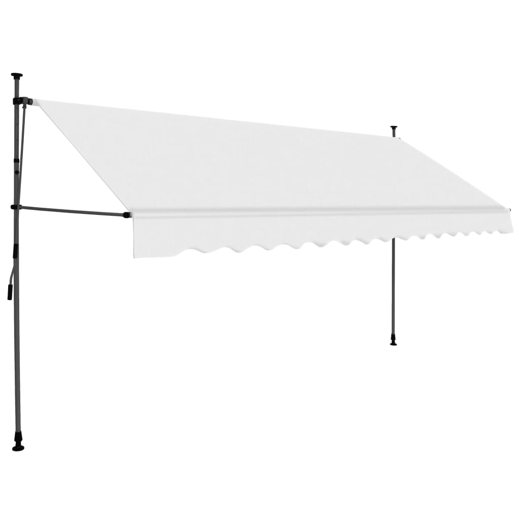 Manual Retractable Awning with LED 400 cm Cream