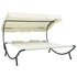 Outdoor Lounge Bed with Canopy and Pillows Cream White