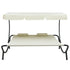 Outdoor Lounge Bed with Canopy and Pillows Cream White