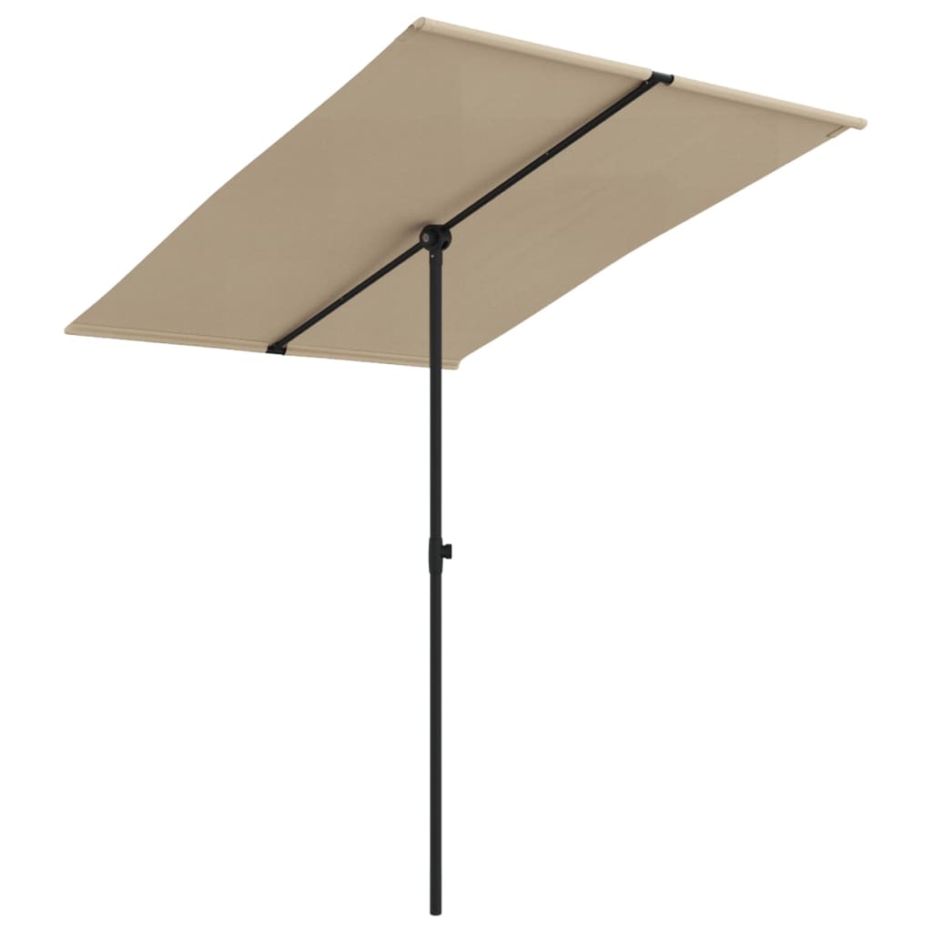 Outdoor Parasol with Aluminium Pole 2x1.5 m Taupe