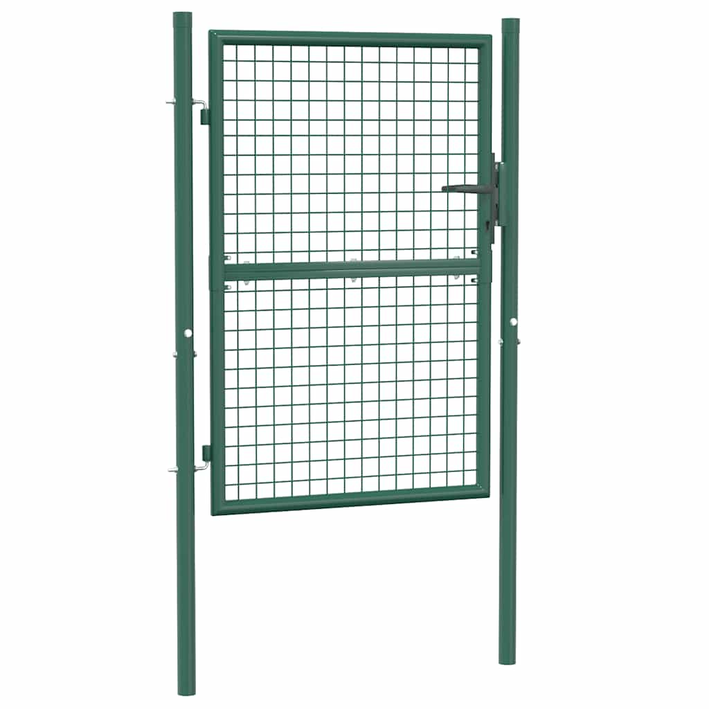 Fence Gate Steel 100x125 cm Green