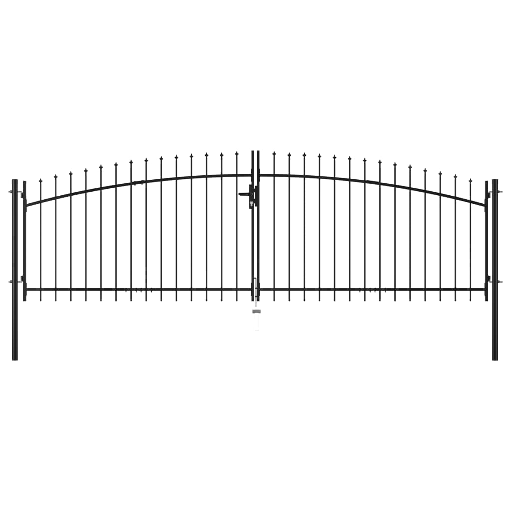 Double Door Fence Gate with Spear Top 400x175 cm