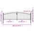 Double Door Fence Gate with Spear Top 400x175 cm