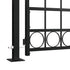 Fence Gate with Arched Top and 2 Posts 105x204 cm Black